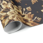 ラグジュアリーゴールドフォイルスター&オーナメントホリデーギフトWr ラッピングペーパー (ロールコーナー)