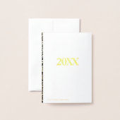 ラグジュアリーゴールドフォイルブラックニューイヤーズイブ招待状 箔カード (裏面封筒付き)