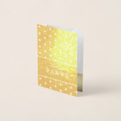 ラグジュアリーゴールドフォイルホワイトクリスマスパーティの招待状 箔カード (正面)