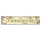 ラグジュアリーゴールドフォイルモダンマーブルスワール デスクネームプレート (正面)