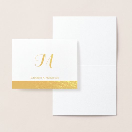 ラグジュアリーゴールドフォイルモノグラムノートカード 箔カード (ディスプレー)