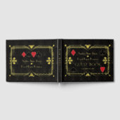 ラグジュアリーゴールドフォイルローリング20のアールデコ結婚ズ ゲストブック (全面)