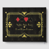 ラグジュアリーゴールドフォイルローリング20のアールデコ結婚ズ ゲストブック (裏面)