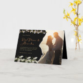 ラグジュアリーゴールドフォイル結婚式招待状 カード (黄色い花)