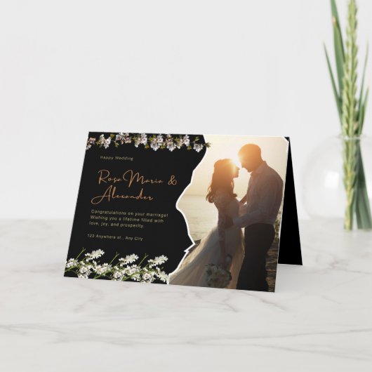 ラグジュアリーゴールドフォイル結婚式招待状 カード (正面)