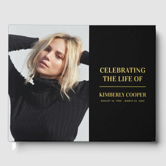 ラグジュアリーゴールドフォイル記念写真記念 ゲストブック (正面)