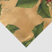 ラグジュアリーゴールドフォイル、グリーンホリー、レッドベリー 薄葉紙 (詳細)