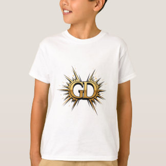ラグジュアリーゴールドモノグラムエンブレムロゴデザイン Tシャツ