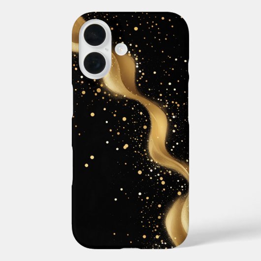 ラグジュアリーゴールドラメダスト抽象アート Case-Mate iPhoneケース (裏面)
