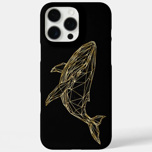 ラグジュアリーゴールド幾何学クジラ Case-Mate iPhoneケース (裏面)