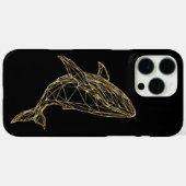 ラグジュアリーゴールド幾何学クジラ Case-Mate iPhoneケース (裏面 (横))
