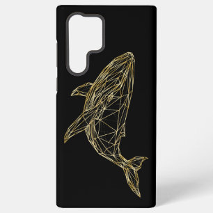 ラグジュアリーゴールド幾何学クジラ SAMSUNG GALAXY S22 ULTRAケース