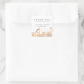 ラグジュアリーゴールド結婚フォイルフローラサンキュー スクエアシール (バッグ)