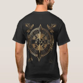 ラグジュアリーゴールドTシャツ - プレミアムブラック&ゴールドミニマル Tシャツ (裏面)