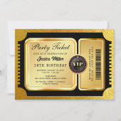 ラグジュアリーゴールドVIPパーティーチケット 誕生日招待状 招待状 (正面)