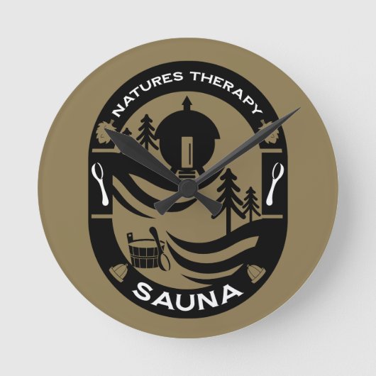 ラグジュアリーサウナギフト ラウンド壁時計 (正面)