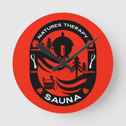 ラグジュアリーサウナギフト ラウンド壁時計 (正面)