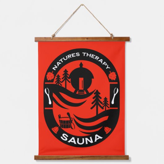 ラグジュアリーサウナギフト 吊り下げ型タペストリー (正面)