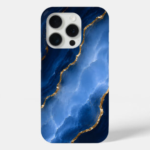 ラグジュアリーサファイアブルーマーブル iPhone 15 PROケース