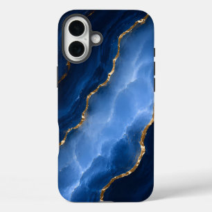 ラグジュアリーサファイアブルーマーブル iPhone 16 PLUSケース
