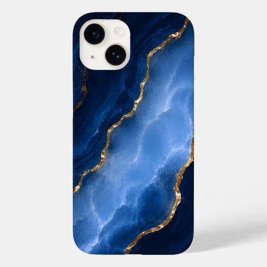 ラグジュアリーサファイアブルーマーブル Case-Mate iPhoneケース (裏面)