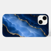 ラグジュアリーサファイアブルーマーブル Case-Mate iPhoneケース (裏面 (横))