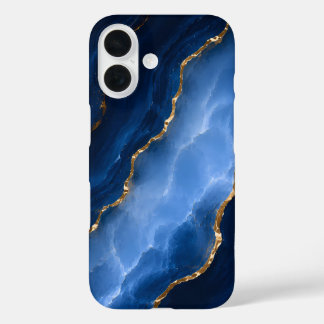 ラグジュアリーサファイアブルーマーブル iPhone 16ケース