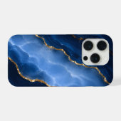 ラグジュアリーサファイアブルーマーブル iPhoneケース (裏面横)