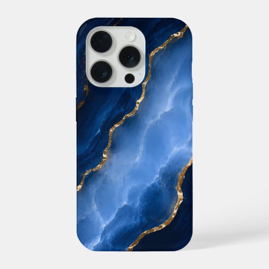 ラグジュアリーサファイアブルーマーブル iPhoneケース (裏面)
