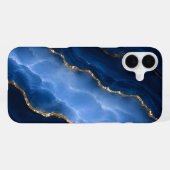 ラグジュアリーサファイアブルーマーブル iPhoneケース (裏面横)