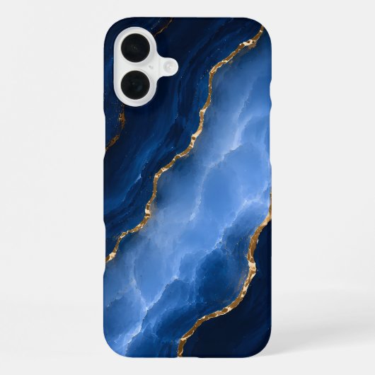 ラグジュアリーサファイアブルーマーブル iPhoneケース (裏面)