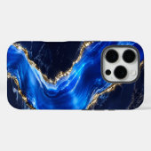 ラグジュアリーサファイア大理石の川 Case-Mate iPhoneケース (裏面 (横))