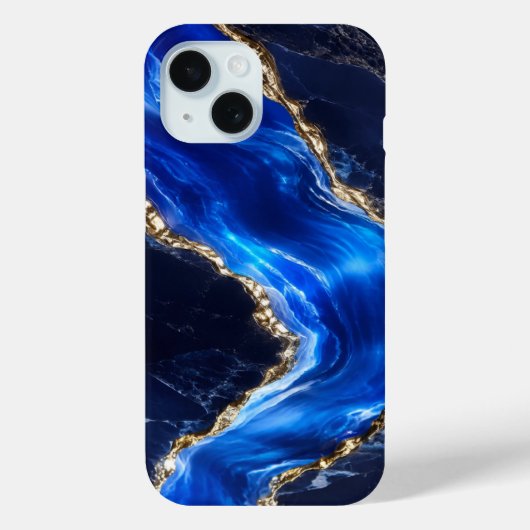 ラグジュアリーサファイア大理石の川 Case-Mate iPhoneケース (裏面)
