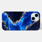 ラグジュアリーサファイア大理石の川 Case-Mate iPhoneケース (裏面 (横))