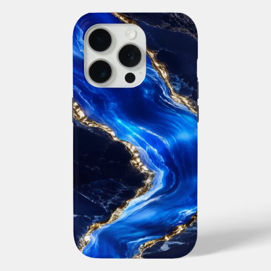 ラグジュアリーサファイア大理石の川 Case-Mate iPhoneケース (裏面)