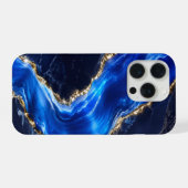 ラグジュアリーサファイア大理石の川 iPhoneケース (裏面横)