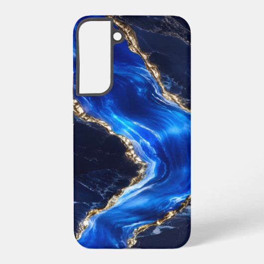 ラグジュアリーサファイア大理石の川 SAMSUNG GALAXYケース (裏面)
