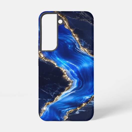 ラグジュアリーサファイア大理石の川 SAMSUNG GALAXYケース (裏面)