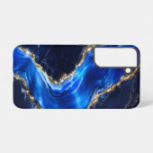 ラグジュアリーサファイア大理石の川 SAMSUNG GALAXYケース (裏面横)