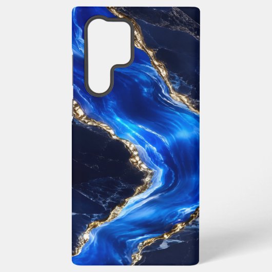 ラグジュアリーサファイア大理石の川 SAMSUNG GALAXYケース (裏面)