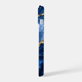 ラグジュアリーサファイア大理石めのう iPhone 15ケース (左側面)