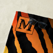 ラグジュアリーサマータイモノグラムのムタイガー金ゴールド ビーチタオル (インサイチュ)