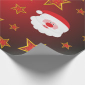 ラグジュアリーサンタクロース赤フェイク金ゴールドクリスマススターズ ラッピングペーパー (角)