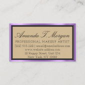 ラグジュアリーサービスインテリア結婚イベントズパープル 名刺 (裏面)
