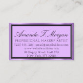 ラグジュアリーサービスインテリア結婚イベントズパープル 名刺 (裏面)