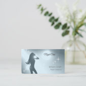 ラグジュアリーシアンブリリアント踊りガールシルエット 名刺 (スタンド正面)