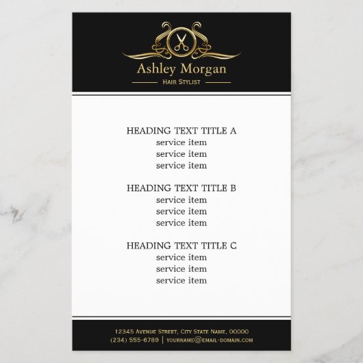 ラグジュアリーシザーズロゴ美容師美しいサロン チラシ (正面)