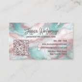 ラグジュアリーシックグリッターベインマーブルインパステルカラー 名刺 (正面)