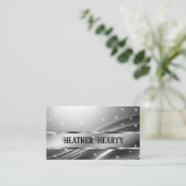 ラグジュアリーシックデラックスリキッドシルバースチールクロムグレー 名刺 (スタンド正面)