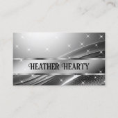 ラグジュアリーシックデラックスリキッドシルバースチールクロムグレー 名刺 (正面)